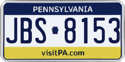 PA license plate JBS8153