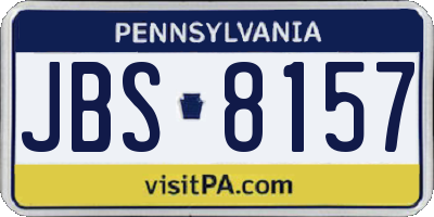 PA license plate JBS8157