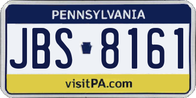 PA license plate JBS8161