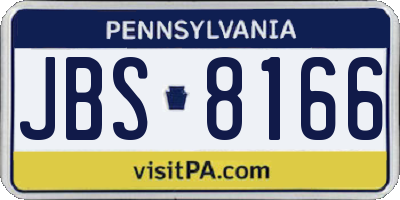 PA license plate JBS8166