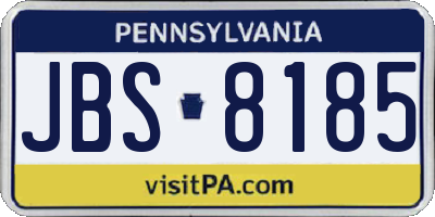 PA license plate JBS8185