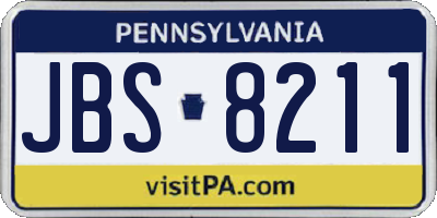 PA license plate JBS8211