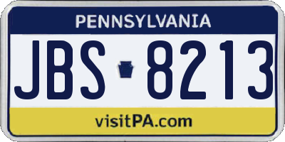 PA license plate JBS8213