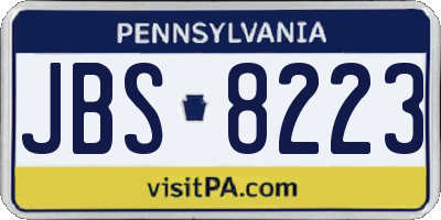 PA license plate JBS8223