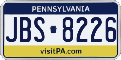 PA license plate JBS8226
