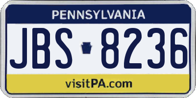 PA license plate JBS8236