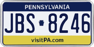 PA license plate JBS8246