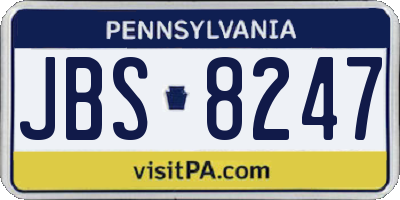 PA license plate JBS8247