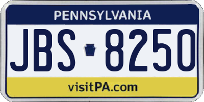 PA license plate JBS8250
