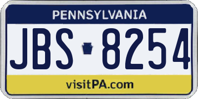 PA license plate JBS8254