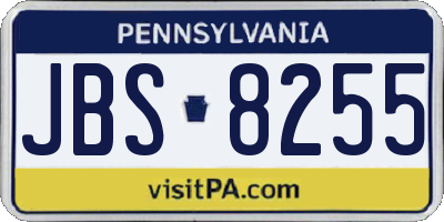 PA license plate JBS8255