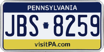 PA license plate JBS8259