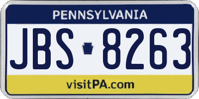 PA license plate JBS8263