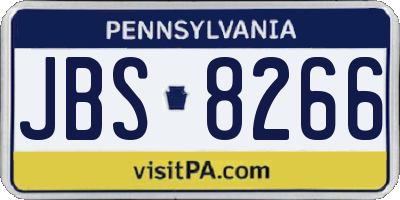 PA license plate JBS8266