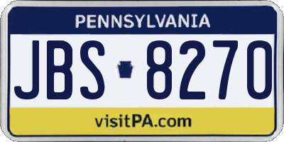 PA license plate JBS8270