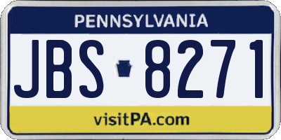 PA license plate JBS8271