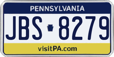 PA license plate JBS8279