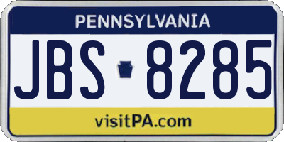 PA license plate JBS8285