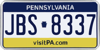 PA license plate JBS8337