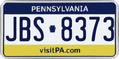 PA license plate JBS8373