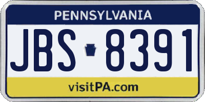 PA license plate JBS8391