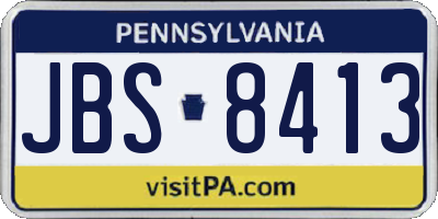 PA license plate JBS8413