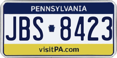 PA license plate JBS8423
