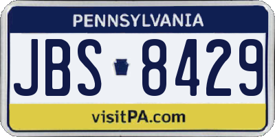 PA license plate JBS8429