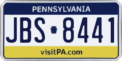 PA license plate JBS8441