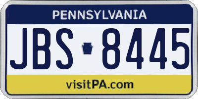 PA license plate JBS8445