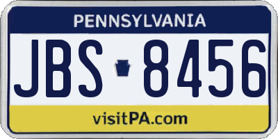 PA license plate JBS8456