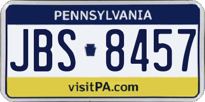 PA license plate JBS8457