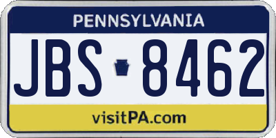 PA license plate JBS8462
