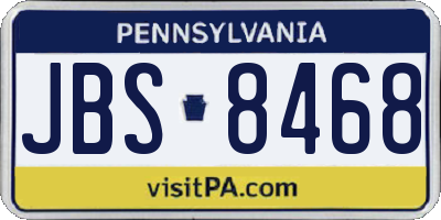 PA license plate JBS8468