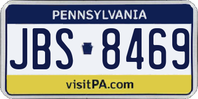 PA license plate JBS8469