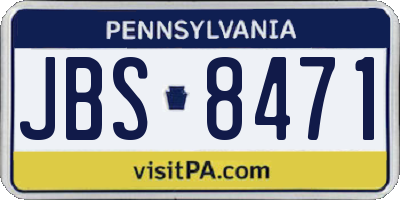 PA license plate JBS8471