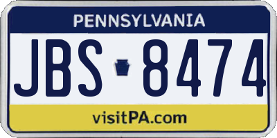 PA license plate JBS8474