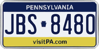 PA license plate JBS8480