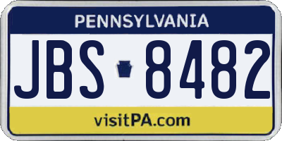 PA license plate JBS8482