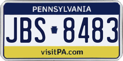 PA license plate JBS8483
