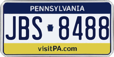 PA license plate JBS8488