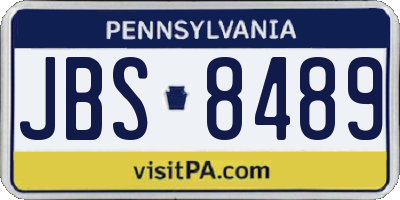 PA license plate JBS8489