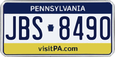 PA license plate JBS8490