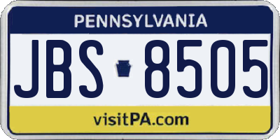 PA license plate JBS8505