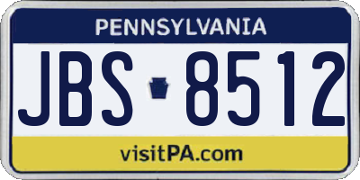 PA license plate JBS8512