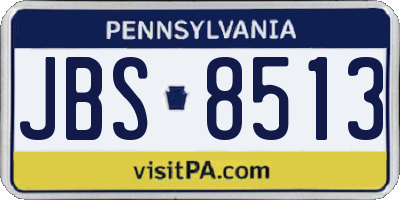 PA license plate JBS8513