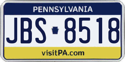 PA license plate JBS8518