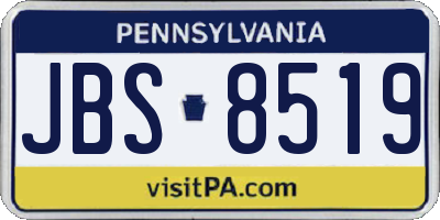 PA license plate JBS8519