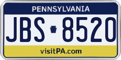PA license plate JBS8520