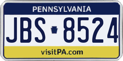 PA license plate JBS8524